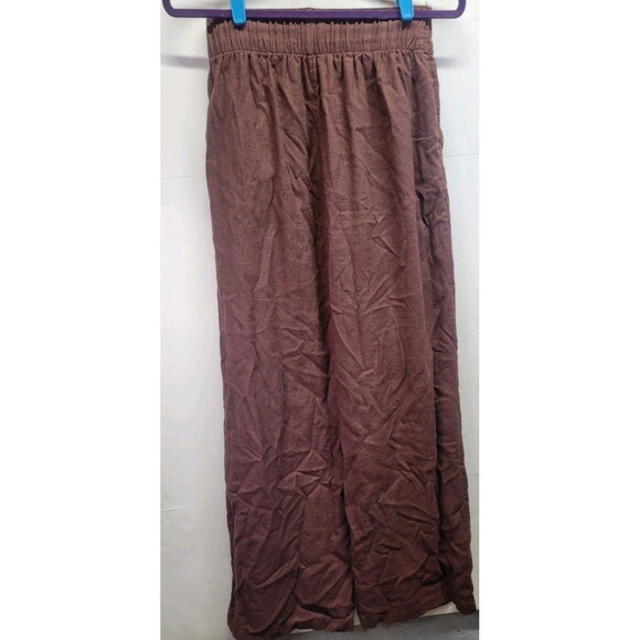 Abercrombie‎ & Fitch Linen Blend Wide Leg Pants High Waist Casual S Women's - Picture 7 of 7